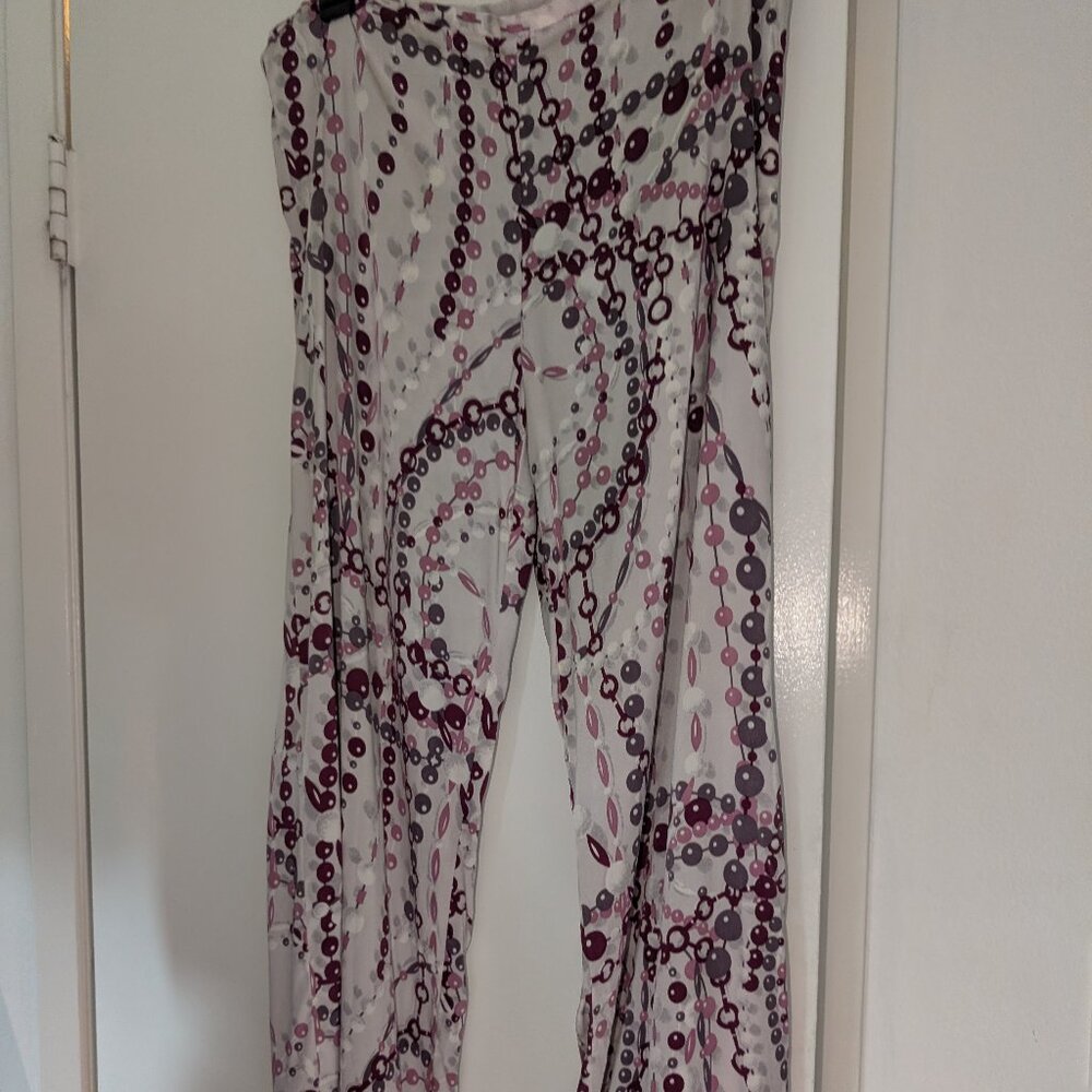 Trina Turk Vintage Silk Long Leg Pants Size XL